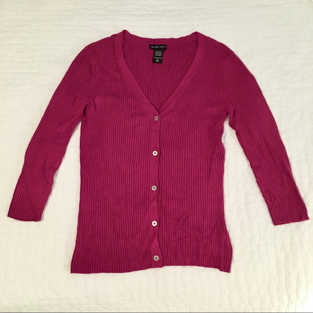 New York & Company 3/4 Sleeve Cardigan Size S